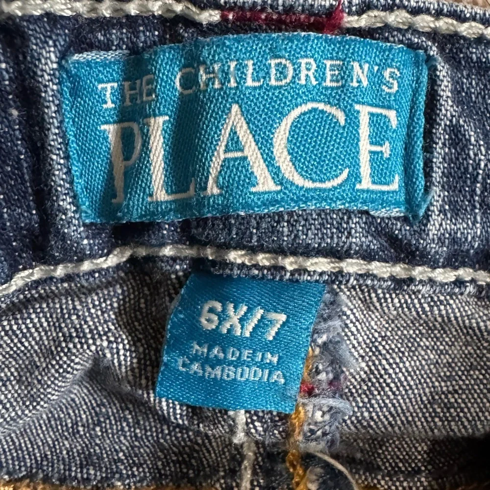 Y2K Children’s Place Girls Floral Embroidered Denim Jeans Size 6/7